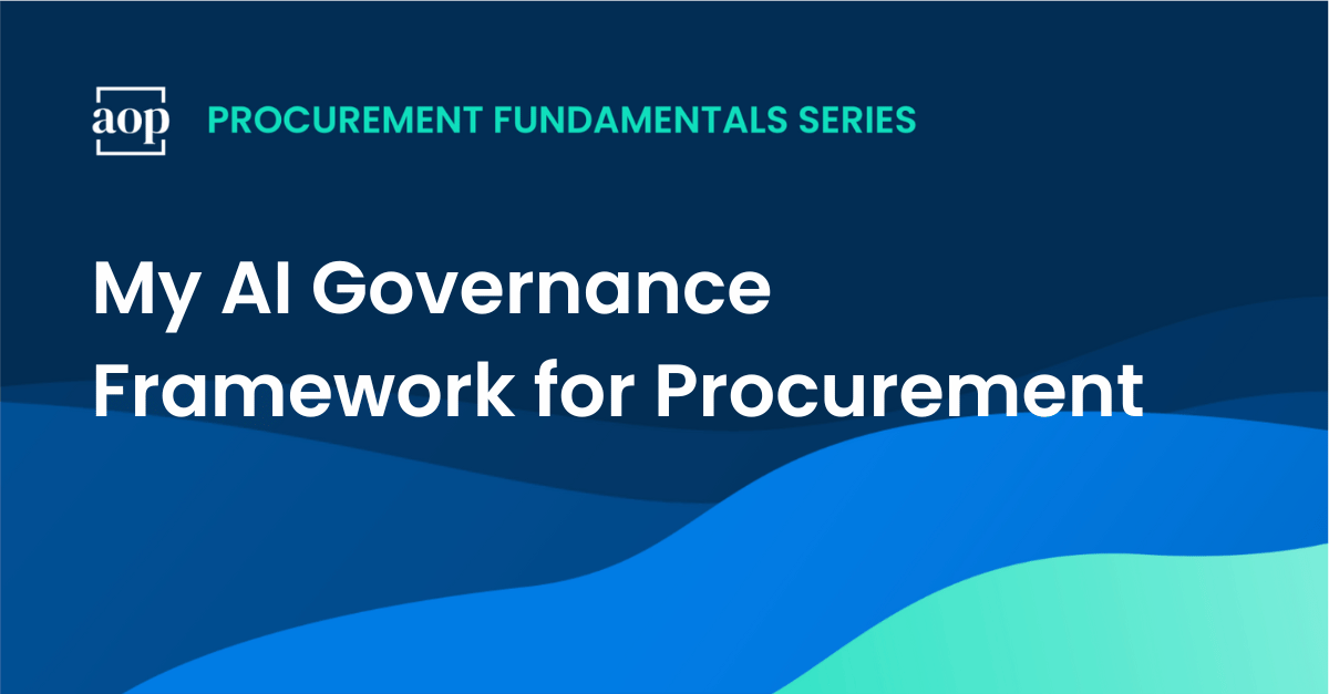 My AI Governance Framework for Procurement