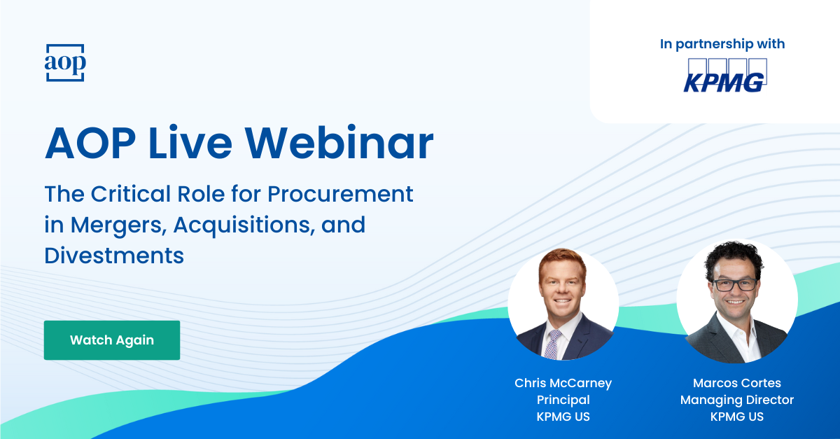 The Critical Role for Procurement in Mergers, Acquisitions, and Divestments